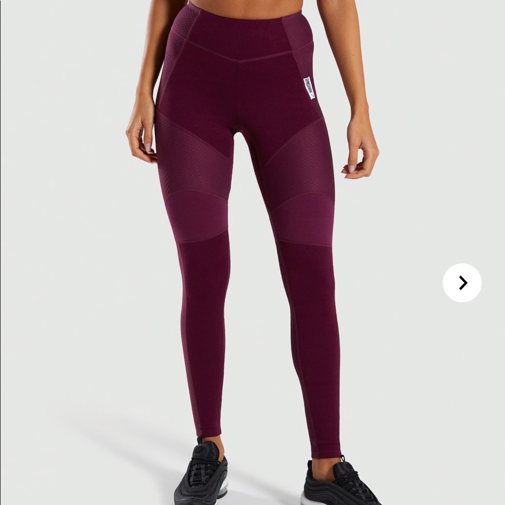 COPY - GymShark True Texture Leggings - Dark Ruby